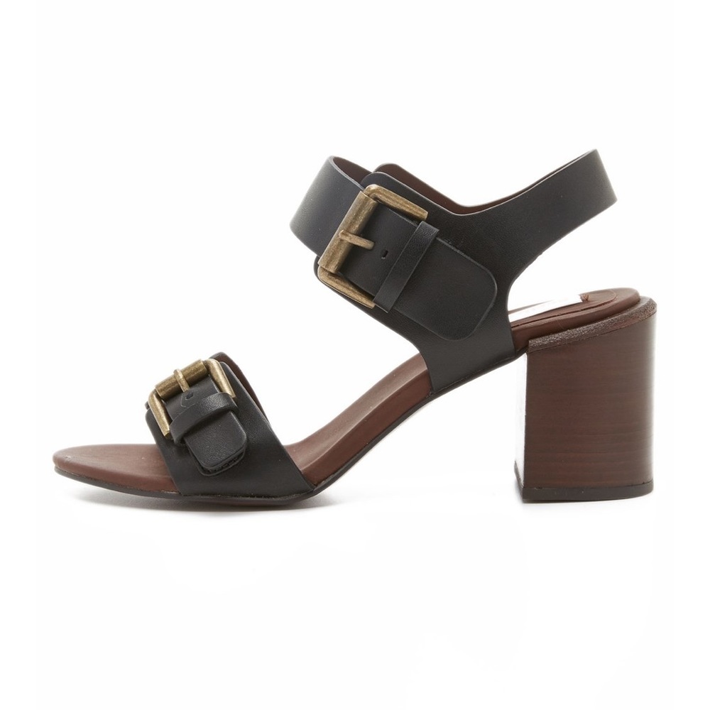 See By Chloé Natural Romy Buckled Block Heel Sandals US 5.5